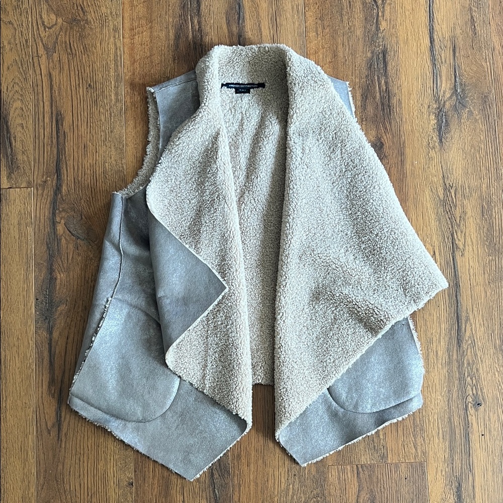 French Connection Cream Shearling Texture